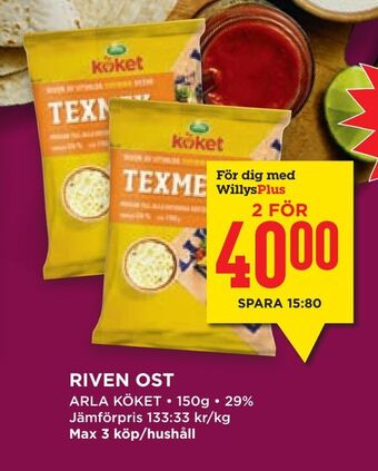 Willys Hemma Riven ost erbjuda