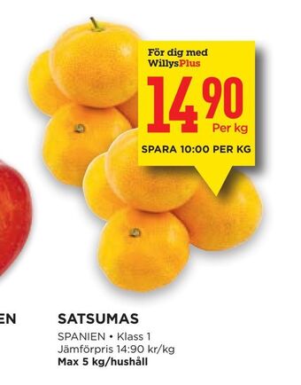 Willys Satsumas erbjuda