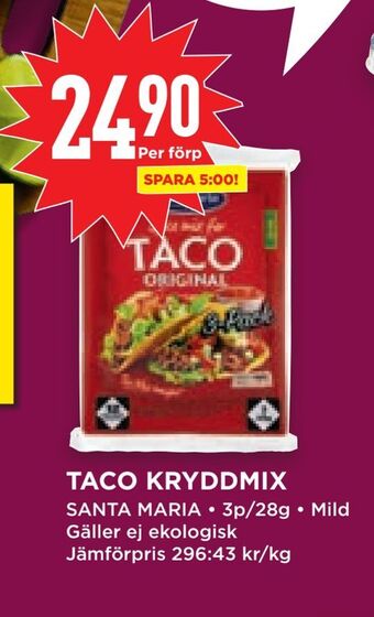Willys Hemma Taco kryddmix erbjuda