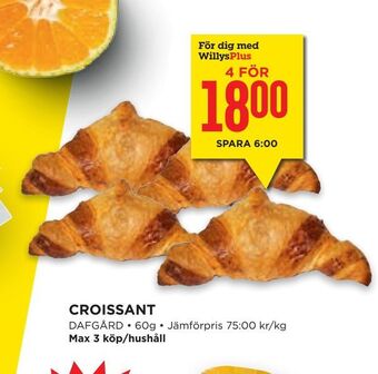 Willys Hemma Croissant erbjuda