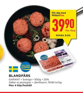 Willys Hemma Blandfärs erbjuda