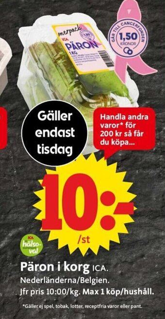 ICA Supermarket Päron i Korg erbjuda
