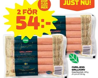 Stora Coop Familjens Grillkorv erbjuda