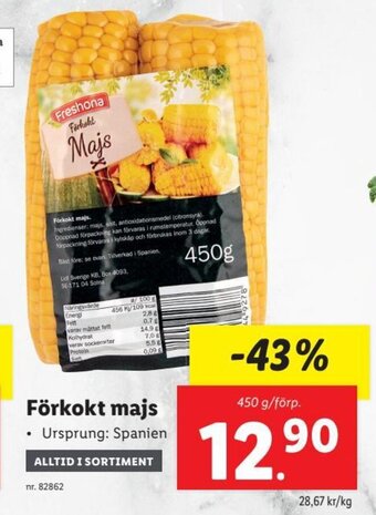 Lidl Förkokt Majs erbjuda