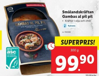 Lidl Smålandskräftan Gambas al Pil Pil erbjuda