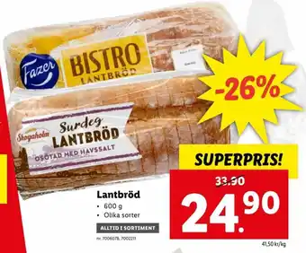 Lidl Lantbröd erbjuda