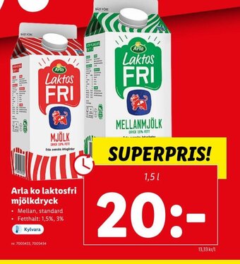 Lidl Arla Ko Laktosfri Mjölkdryck erbjuda