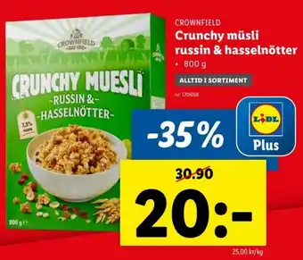Lidl Crunchy Müsli Russin & Hasselnötter erbjuda