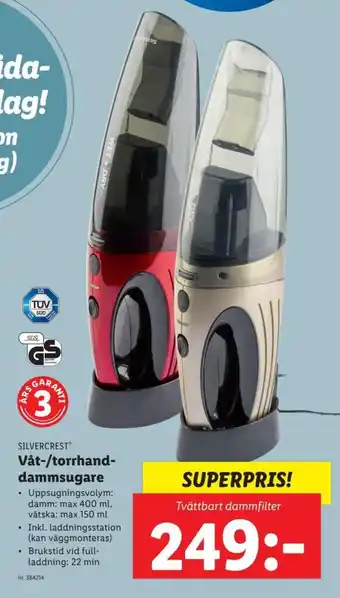 Lidl Vät-/Torrhand-Dammsugare erbjuda