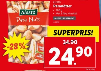 Lidl Paranötter erbjuda