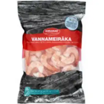 Snabbgross Vannameiräka kokt m stjärt 21/25 fryst miramar 800g erbjuda