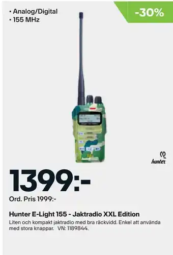 XXL Hunter e-light 155 - jaktradio xxl edition erbjuda