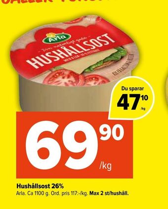 Coop Extra Hushållsost 26% erbjuda