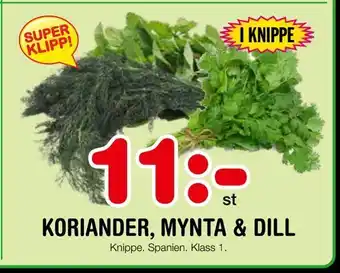 Nya Pulsen Koriander, mynta & dill erbjuda