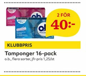 Hemköp Ob Tamponger erbjuda