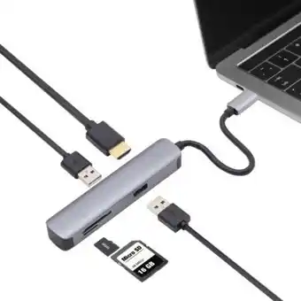 Kjell & Company Plexgear multiadapter för usb-c med 5 anslutningar erbjuda