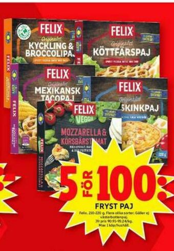 ICA Maxi Felix Matpajer erbjuda