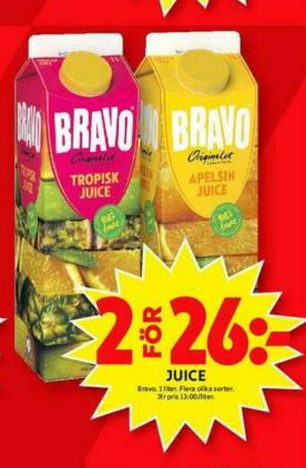 ICA Maxi Bravo Juice erbjuda