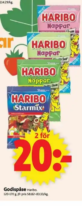ICA Supermarket Haribo Godispåsar erbjuda