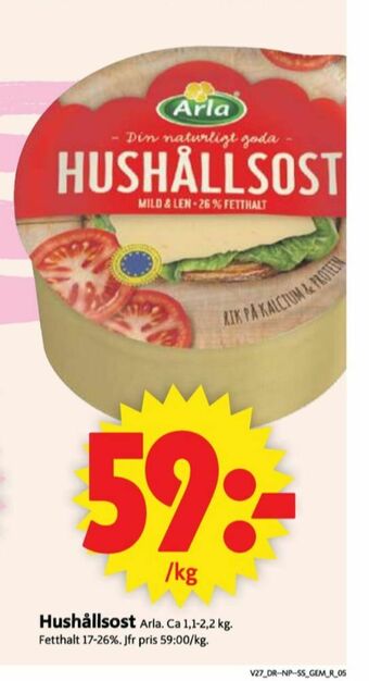 ICA Supermarket Arla Hushållsost erbjuda