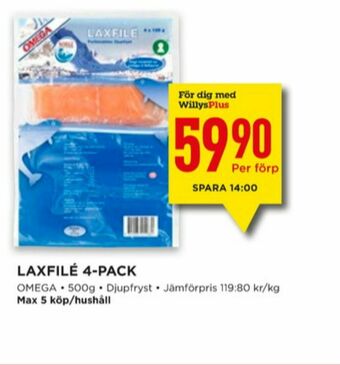 Willys Omega Laxfilé erbjuda