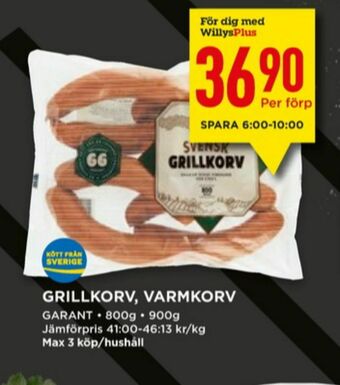 Willys Garant Varmkorv erbjuda