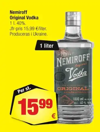 Calle Nemiroff vodka erbjuda