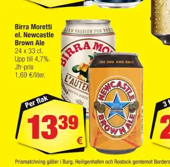 Calle Newcastle brown ale öl erbjuda