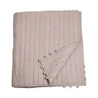 Mika överkast pläd beige 250x150cm 100% bomull 30 grader