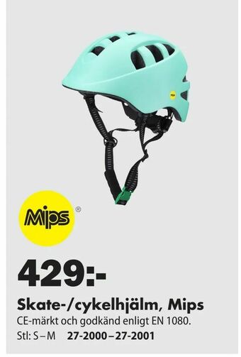 Biltema Skate-/cykelhjälm Mips erbjuda