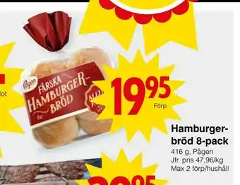 Matöppet Hamburgerbröd 8-pack erbjuda