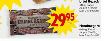 Matöppet Hamburgare erbjuda