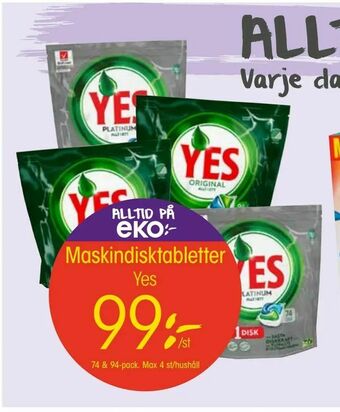 EKO Maskindisktabletter erbjuda