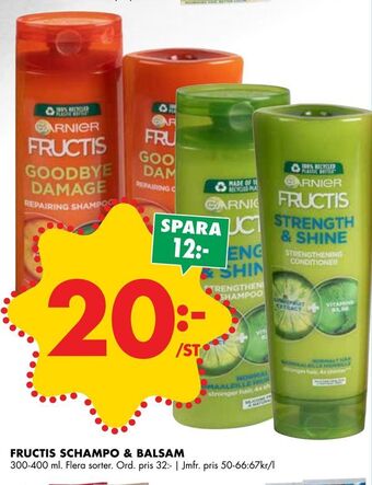ÖoB Fructis schampo & balsam erbjuda