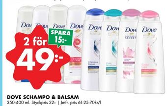 ÖoB Dove schampo & balsam erbjuda