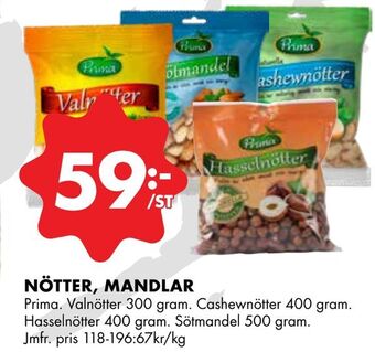 ÖoB Nötter, mandlar erbjuda