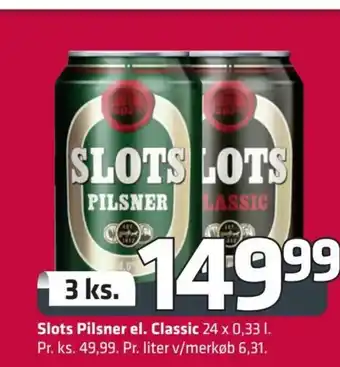 Fleggaard Slots Pilsener el. Classic erbjuda