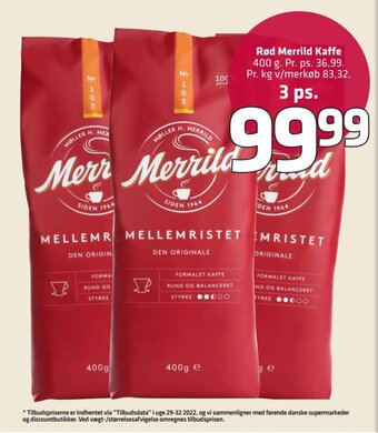 Fleggaard Rød Merrild Kaffe erbjuda