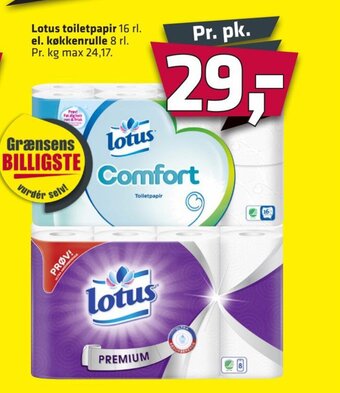 Fleggaard Lotus Toiletpapir el. Køkkenrulle erbjuda