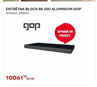 Byggmax Entrétak Block BS 200 Aluminium GOP erbjuda