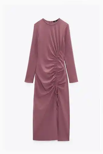 ZARA Midi dress with side gathering erbjuda