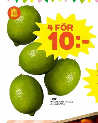 Coop Extra Lime erbjuda