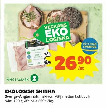 Coop Daglivs Ekologisk skinka erbjuda
