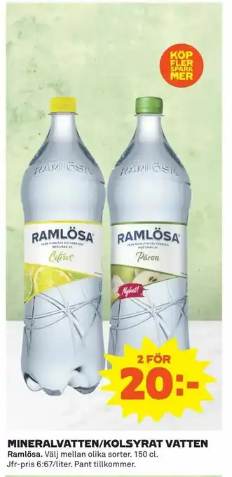 Coop Daglivs Mineralvatten/kolsyrat vatten erbjuda