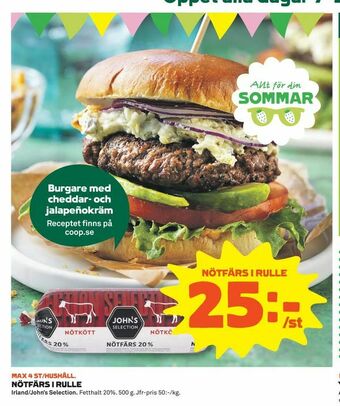 Coop Daglivs Nötfärs i rulle erbjuda