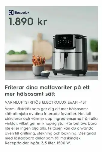 Electrolux Home VARMLUFTSFRITÖS ELECTROLUX E6AF1-4ST erbjuda