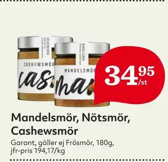 Mandelsmör, Nötsmör, Cashewsmör