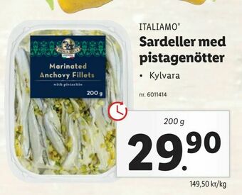 Lidl Sardeller med pistagenötter erbjuda