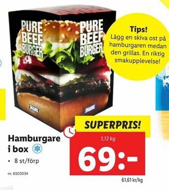 Lidl Hamburgare i box erbjuda