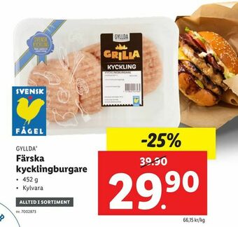 Färska kycklingburgare